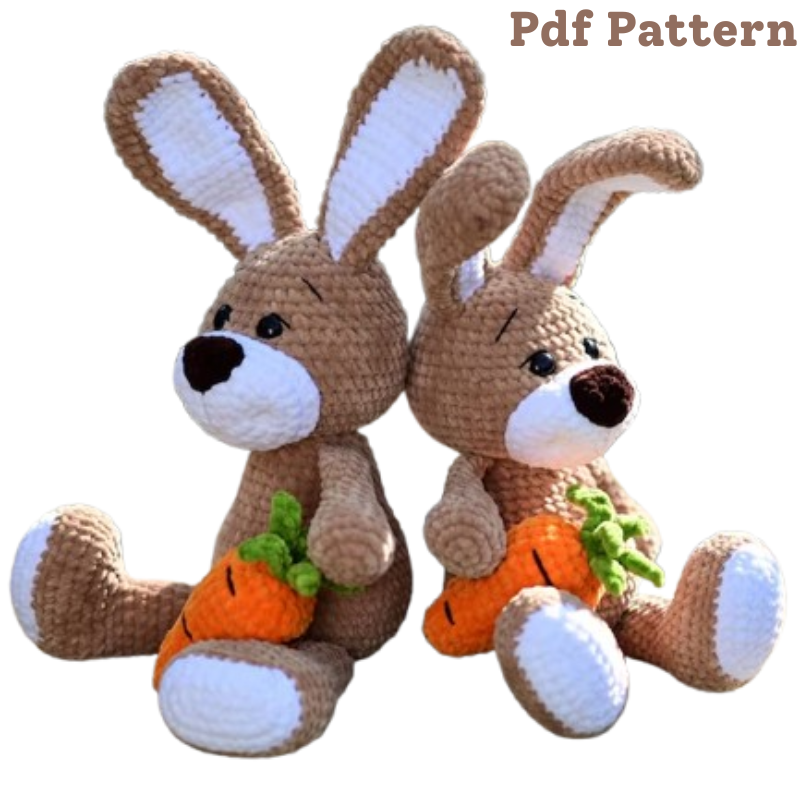 bunny crochet pattern english and german, (pdf pattern)