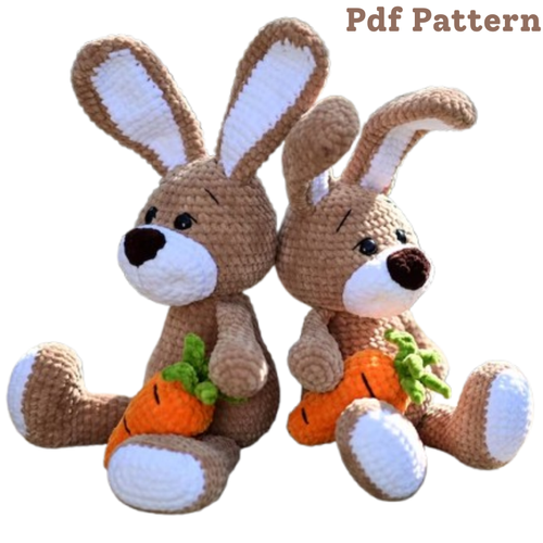 bunny crochet pattern english and german, (pdf pattern)