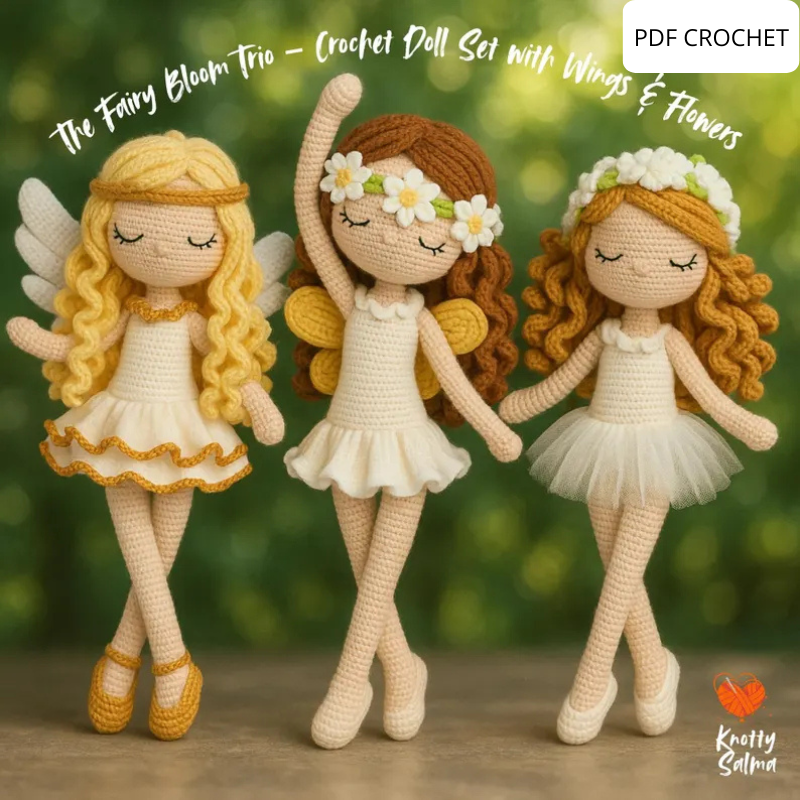 Amigurumi Angel & Ballerina Trio (PDF Pattern)
