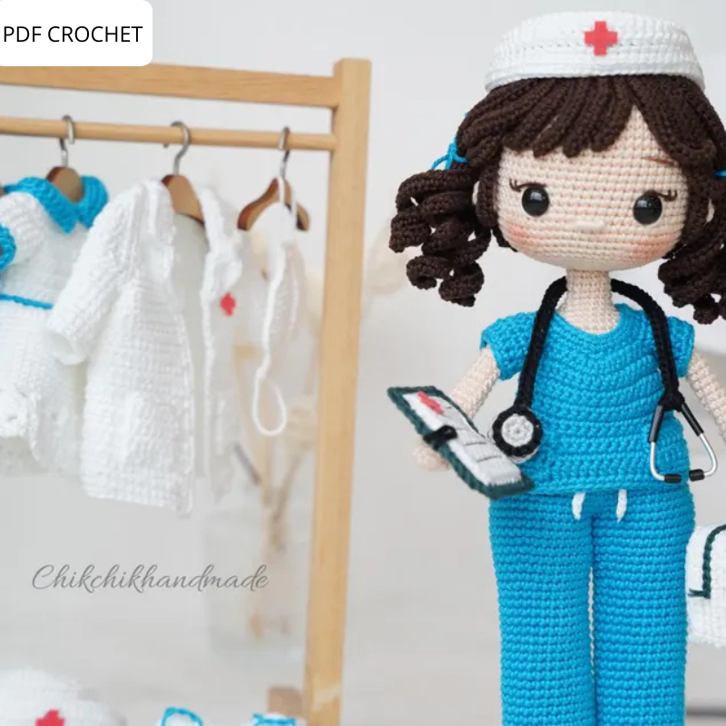 Doctor & Nurse Crochet Pattern, Amigurumi Dol, PDF Pattern