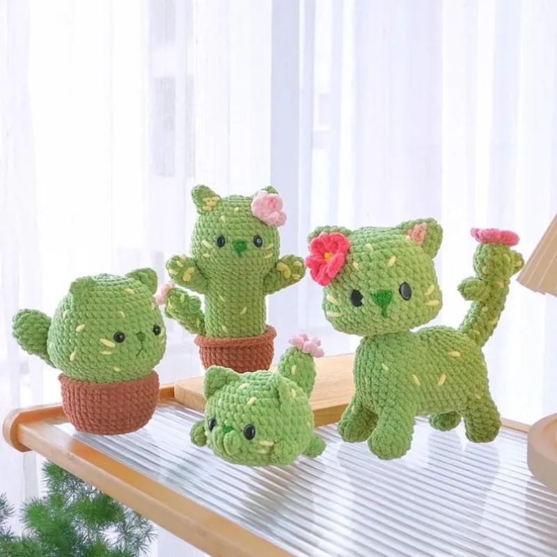 Cactus Cat Crochet Patterns Bundle, Pretty Cactus Cat Pdf Pattern