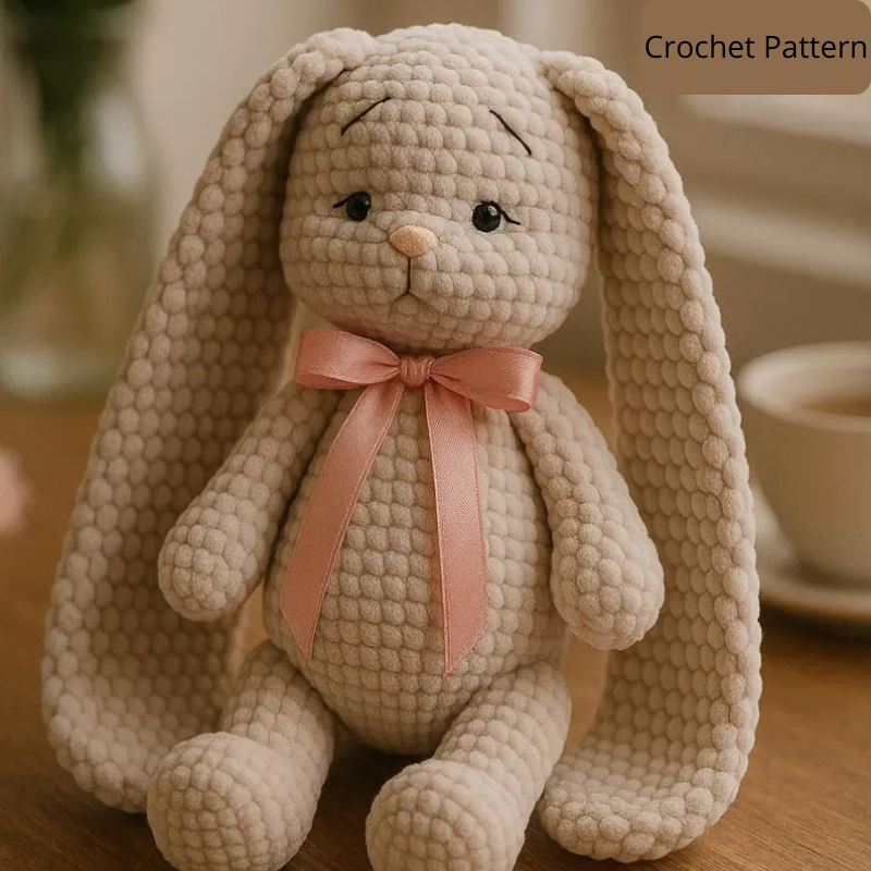 Floppy Bunny Crochet Pattern: Amigurumi Rabbit(PDF Pattern)