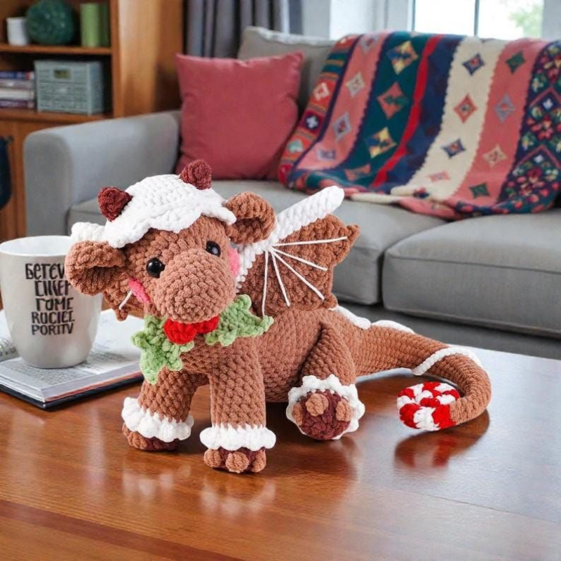 Gingerbread Dragon Crochet Pattern Christmas Crochet PDF Pattern