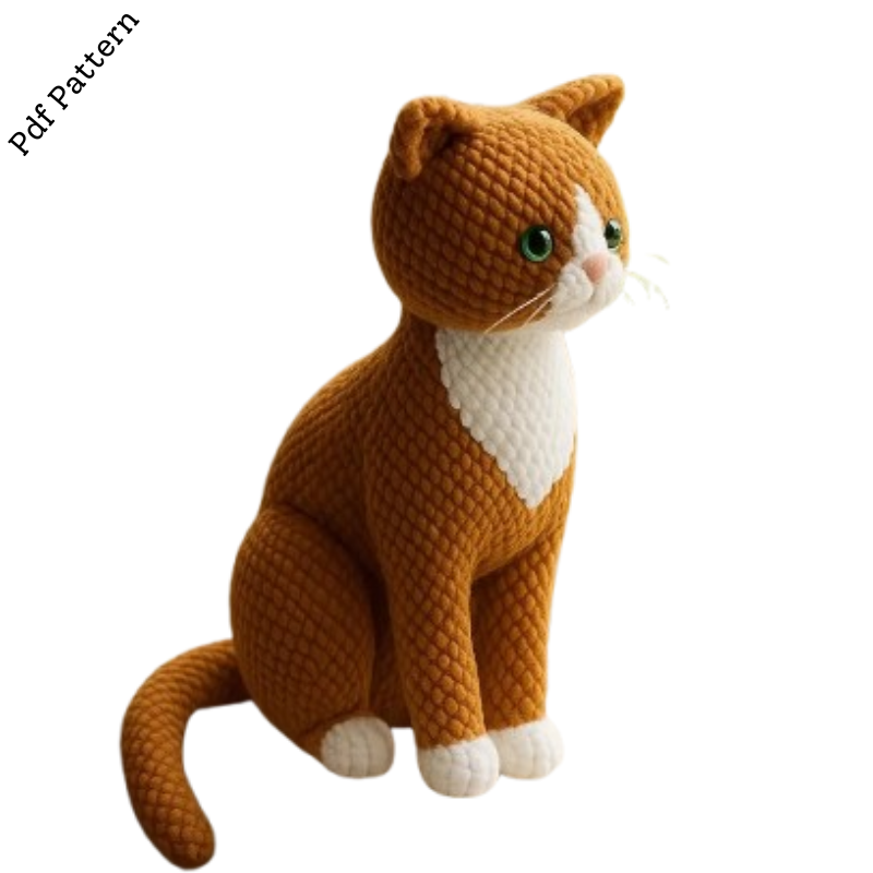 Tuxedo cat crochet pattern / (pdf download)